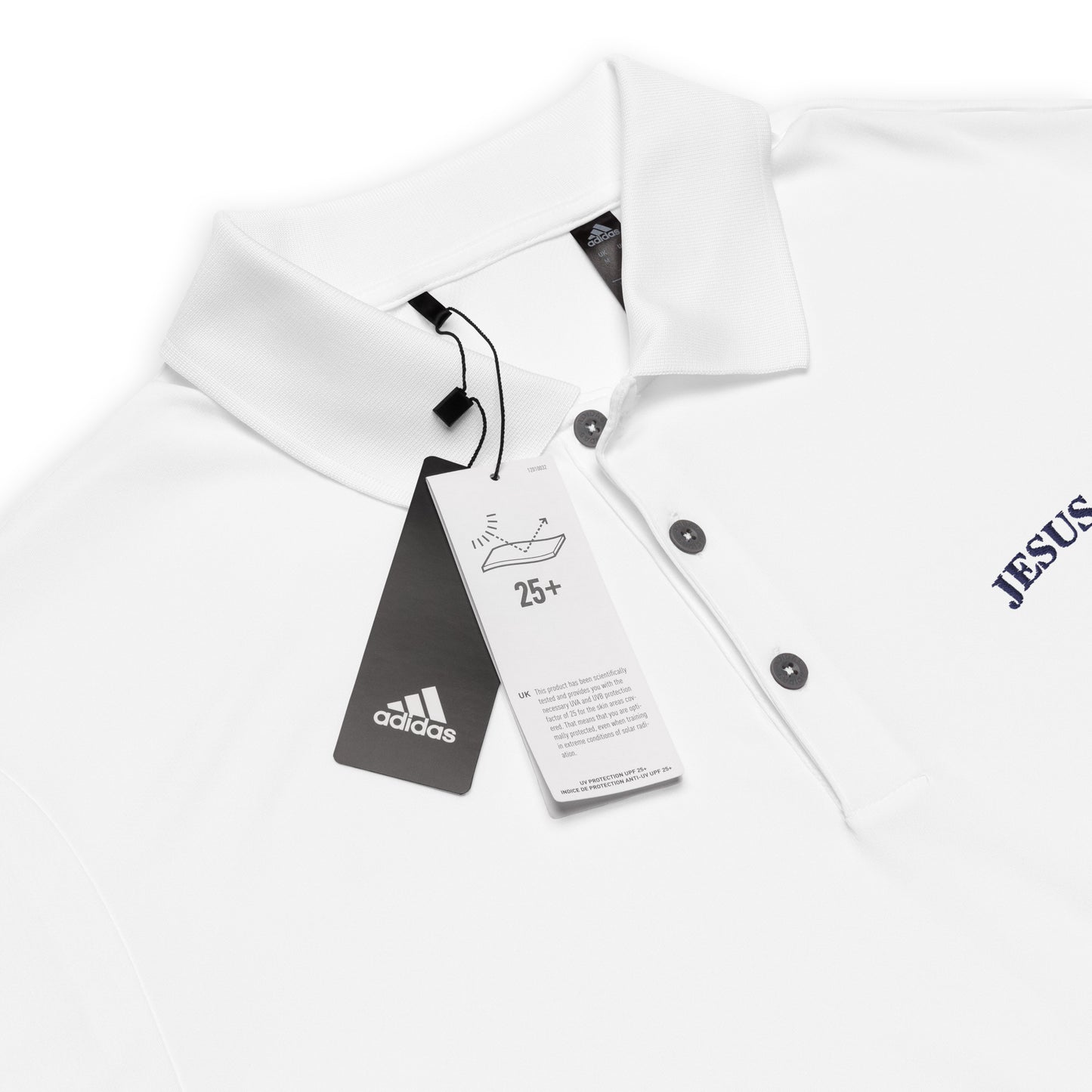 Jesus Is King (Embroidered in Navy) Adidas Performance polo shirt