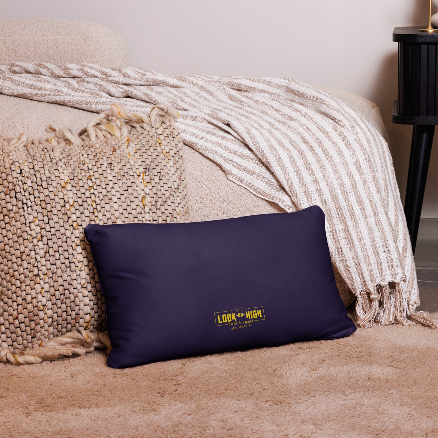 Team Jesus (Gold Crest) Navy Basic Pillow