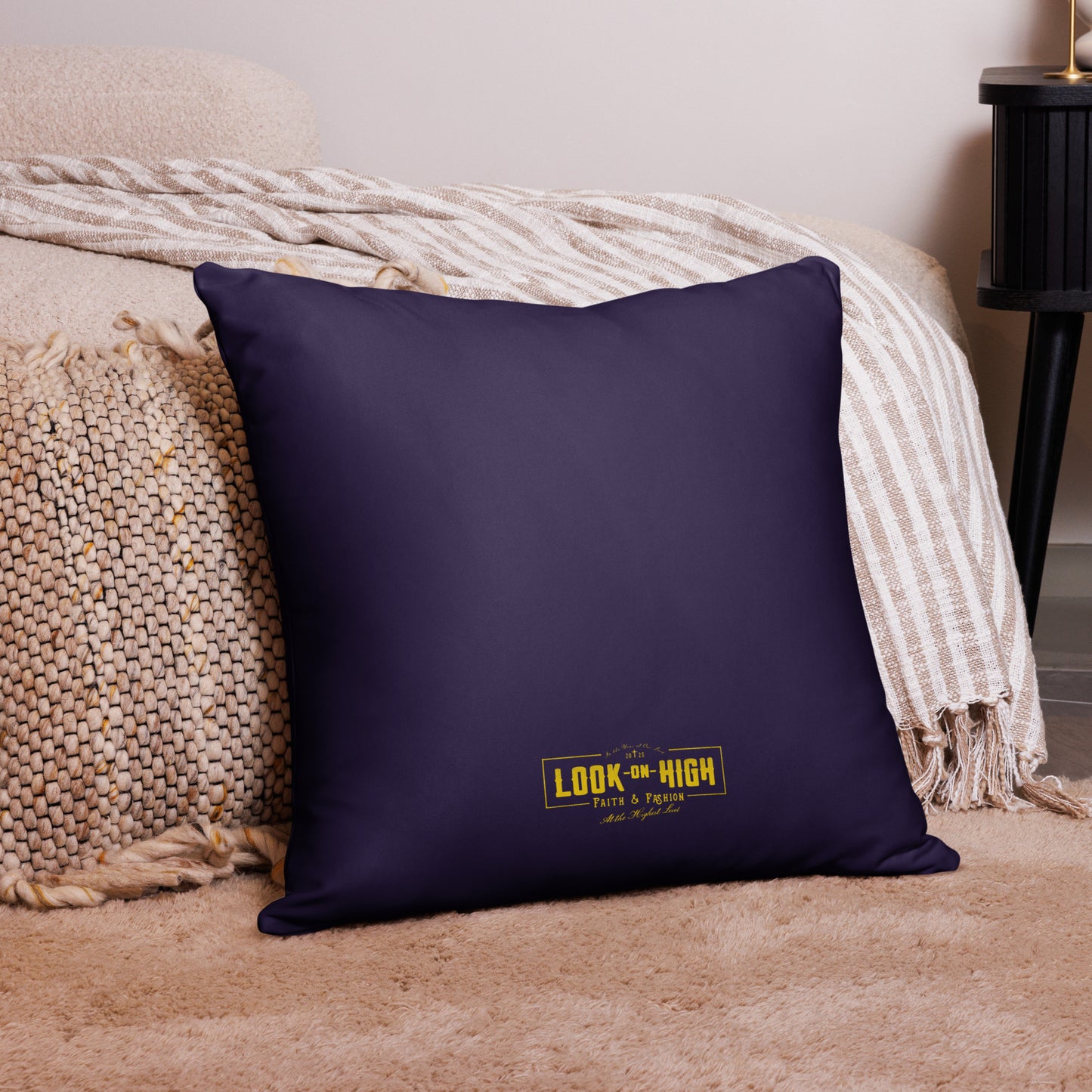 Team Jesus (Gold Crest) Navy Basic Pillow