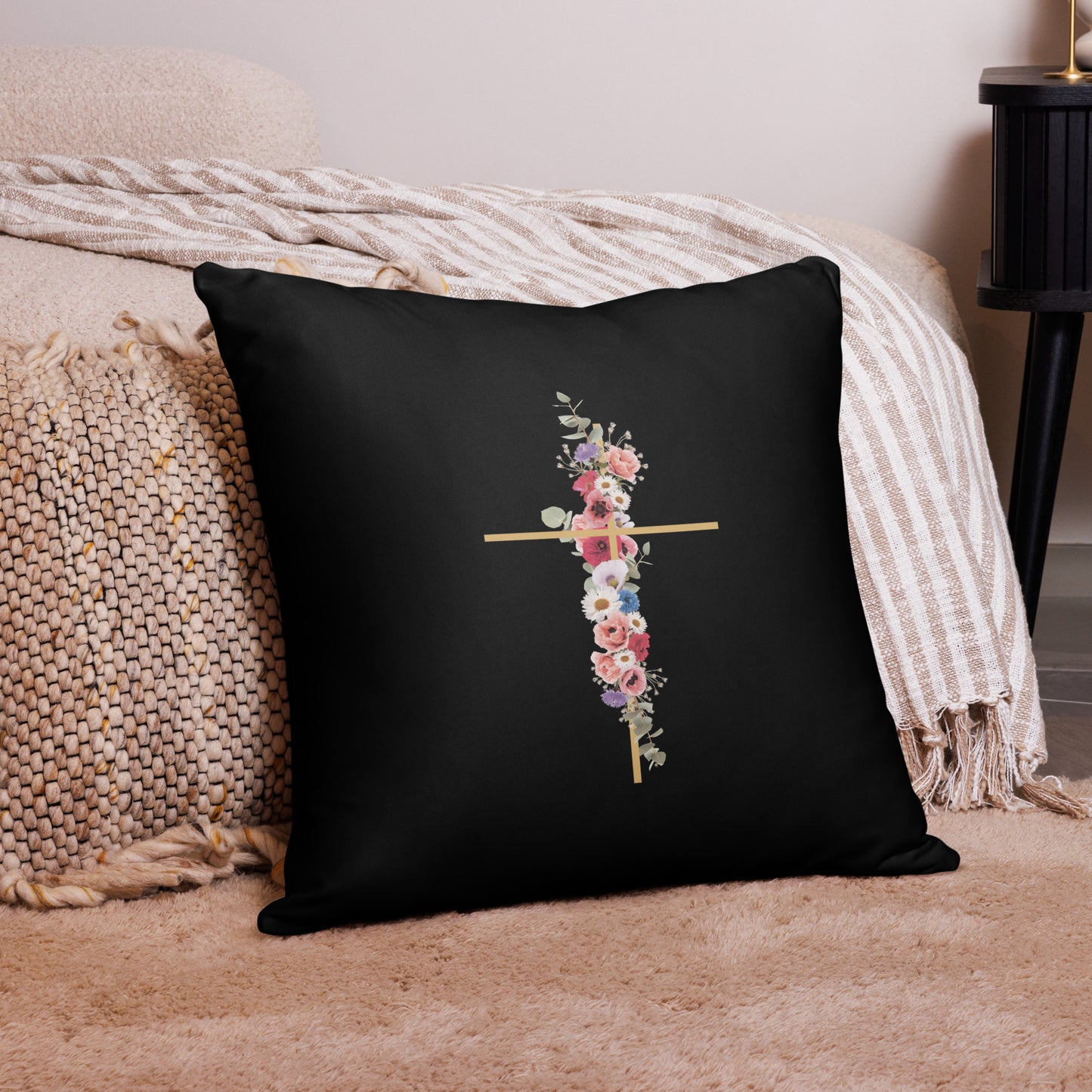 Cross In Bloom (In Bloom Collection) Basic Pillow