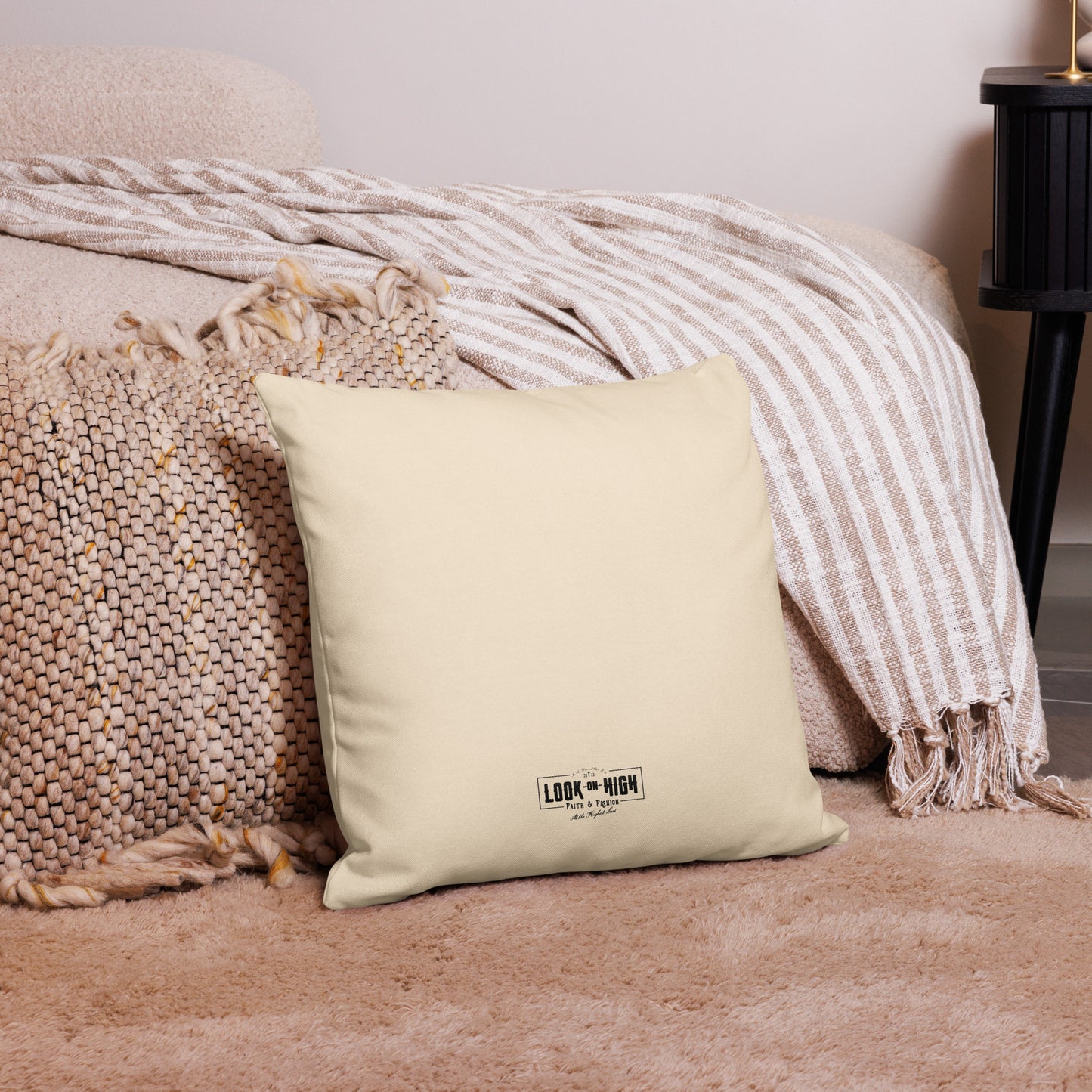 His Love Endures (Center City Collection) Premium Pillow in Black