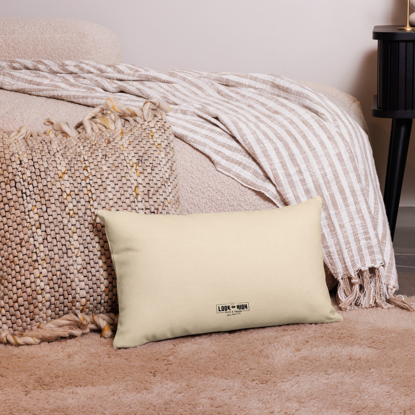 His Love Endures (Center City Collection) Premium Pillow in Black