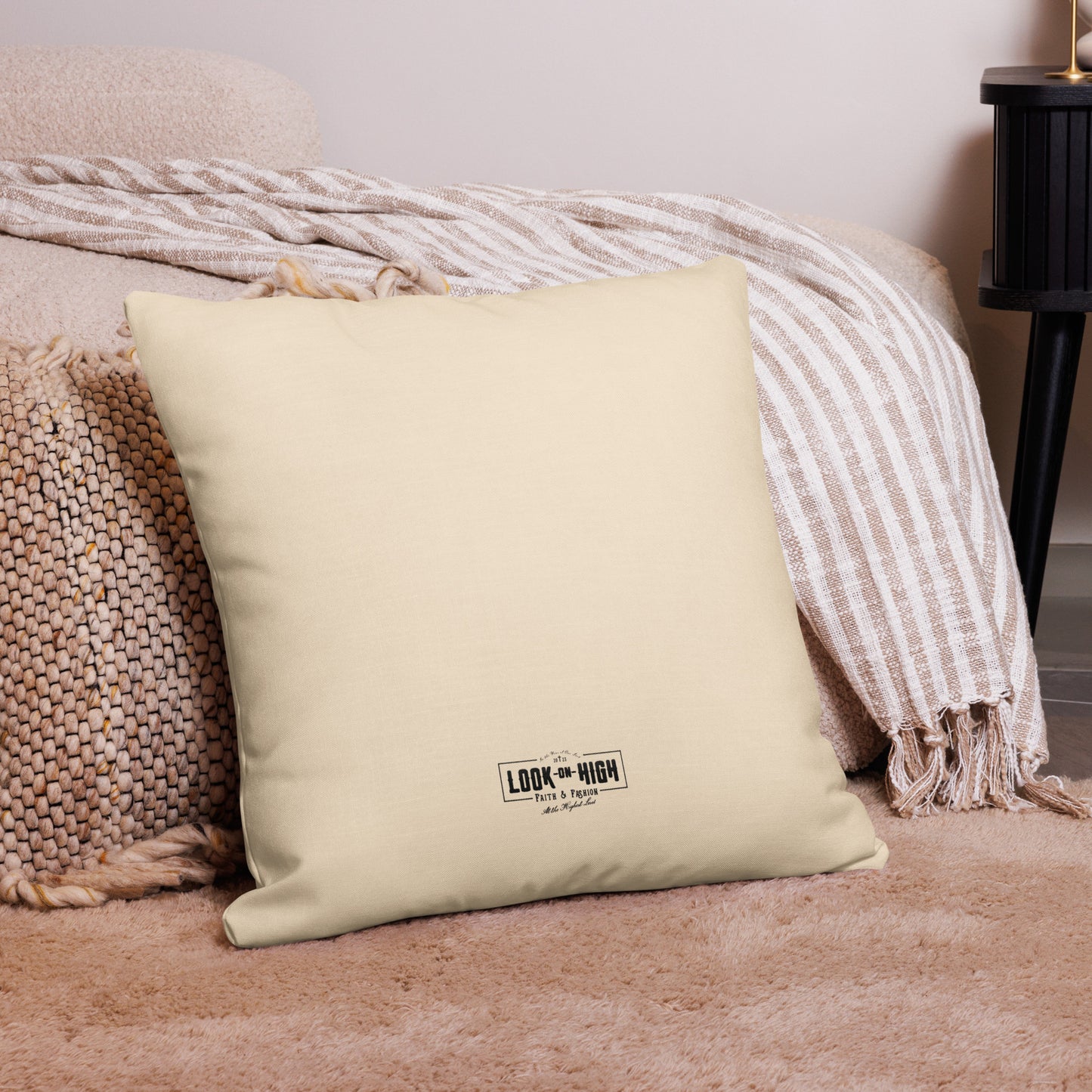 His Love Endures (Center City Collection) Premium Pillow in Black