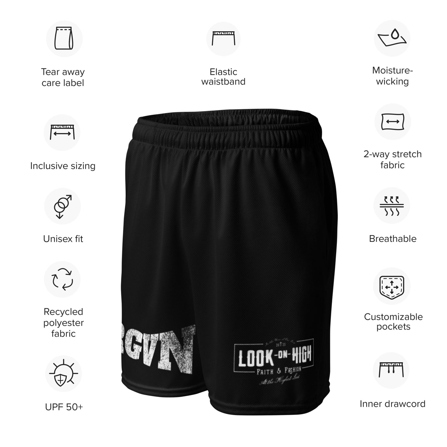 FRGVN in White (The Fighter Collection) Unisex Mesh Shorts