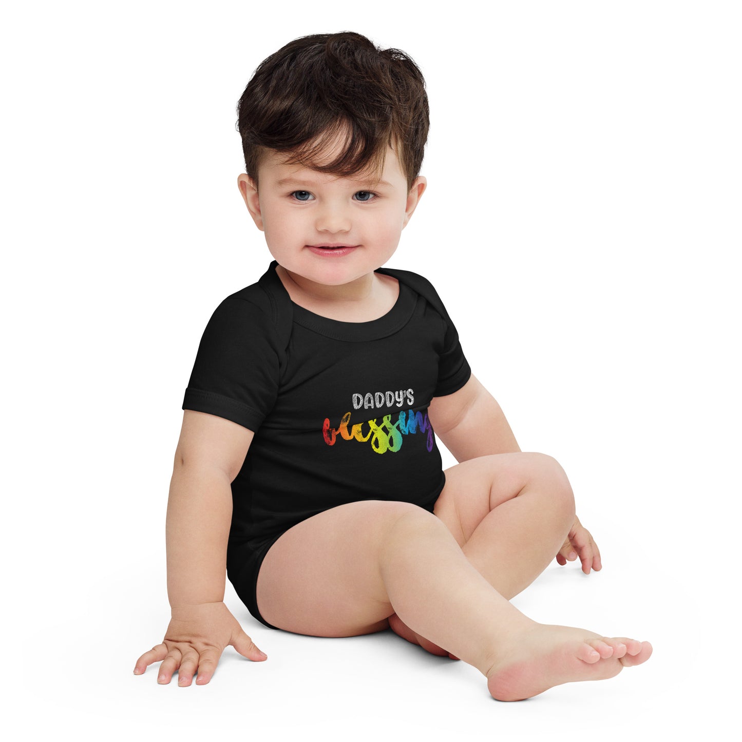 Daddy's Blessing - Baby short sleeve Black onesie