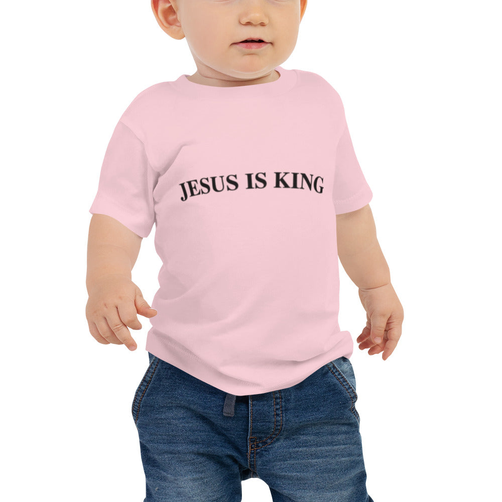 Jesus Is King (Center City Collection) Baby Jersey Short Sleeve Tee in Black