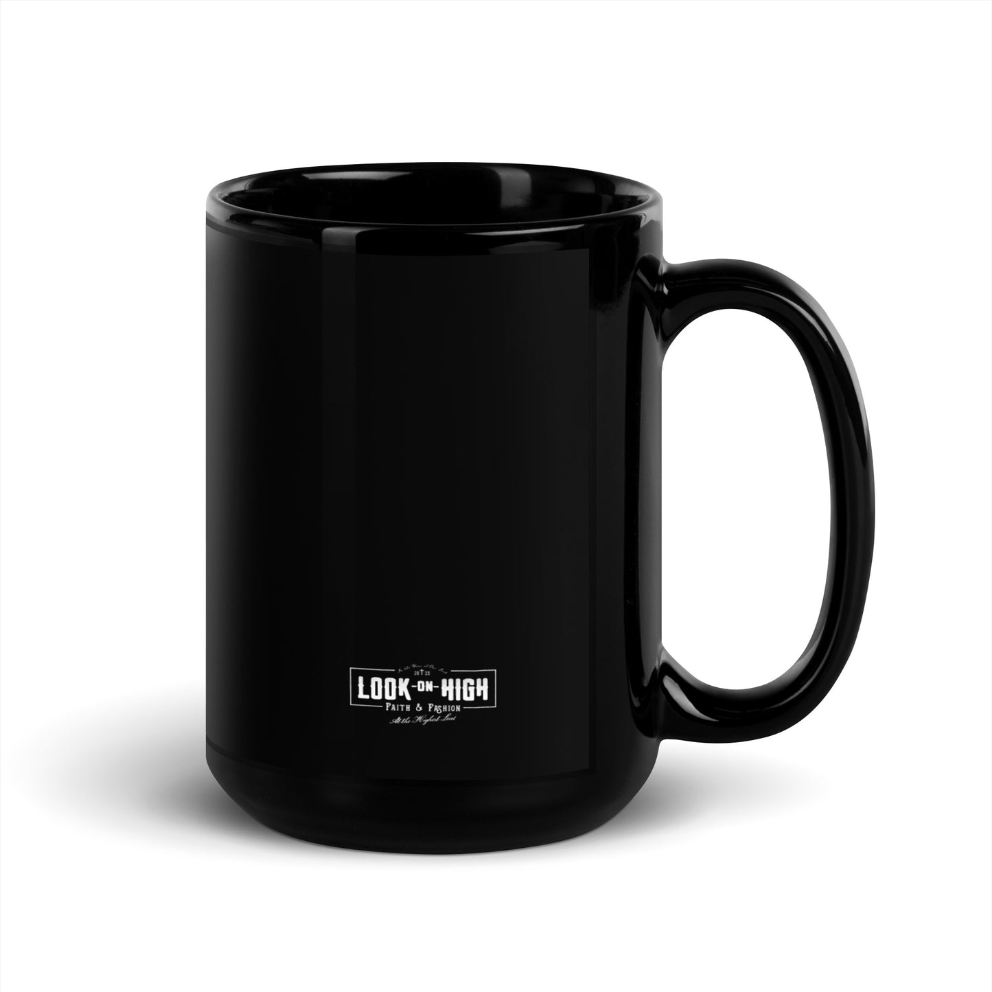 Cross In Bloom (In Bloom Collection) Black Glossy Mug