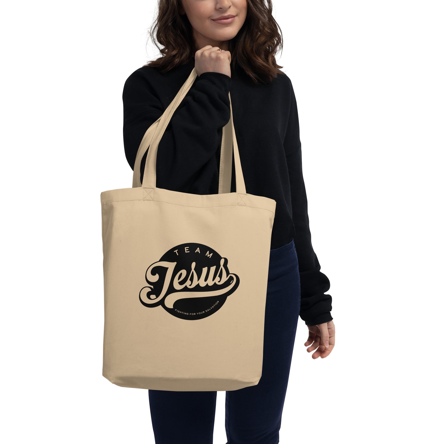 Team Jesus (Black Crest) Eco Tote Bag