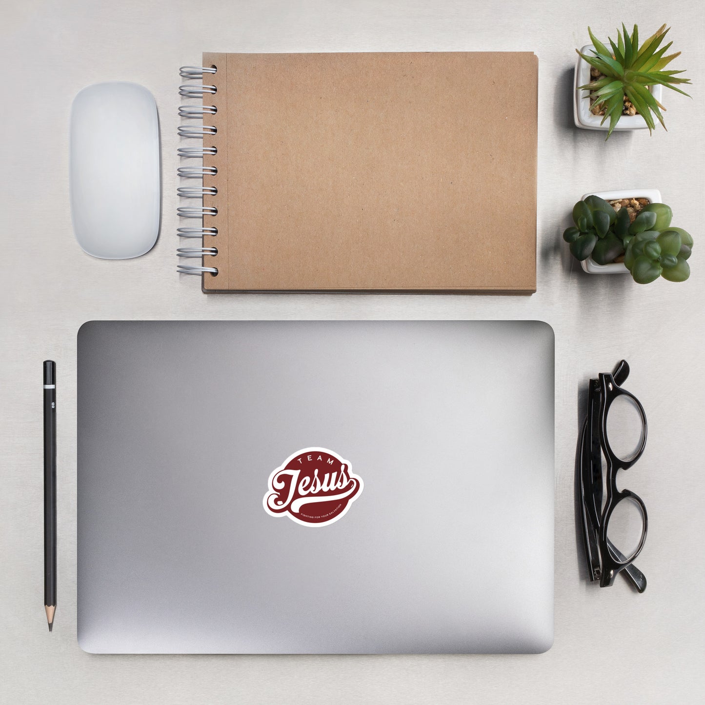 Team Jesus Bubble-free stickers in Blood Red