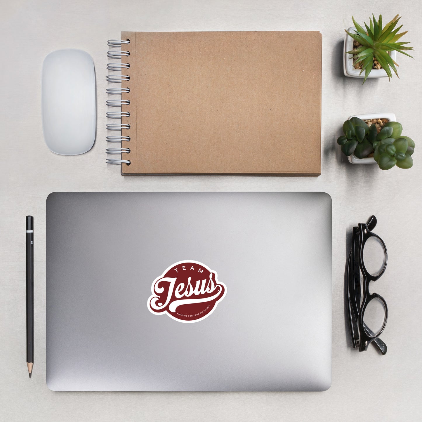 Team Jesus Bubble-free stickers in Blood Red