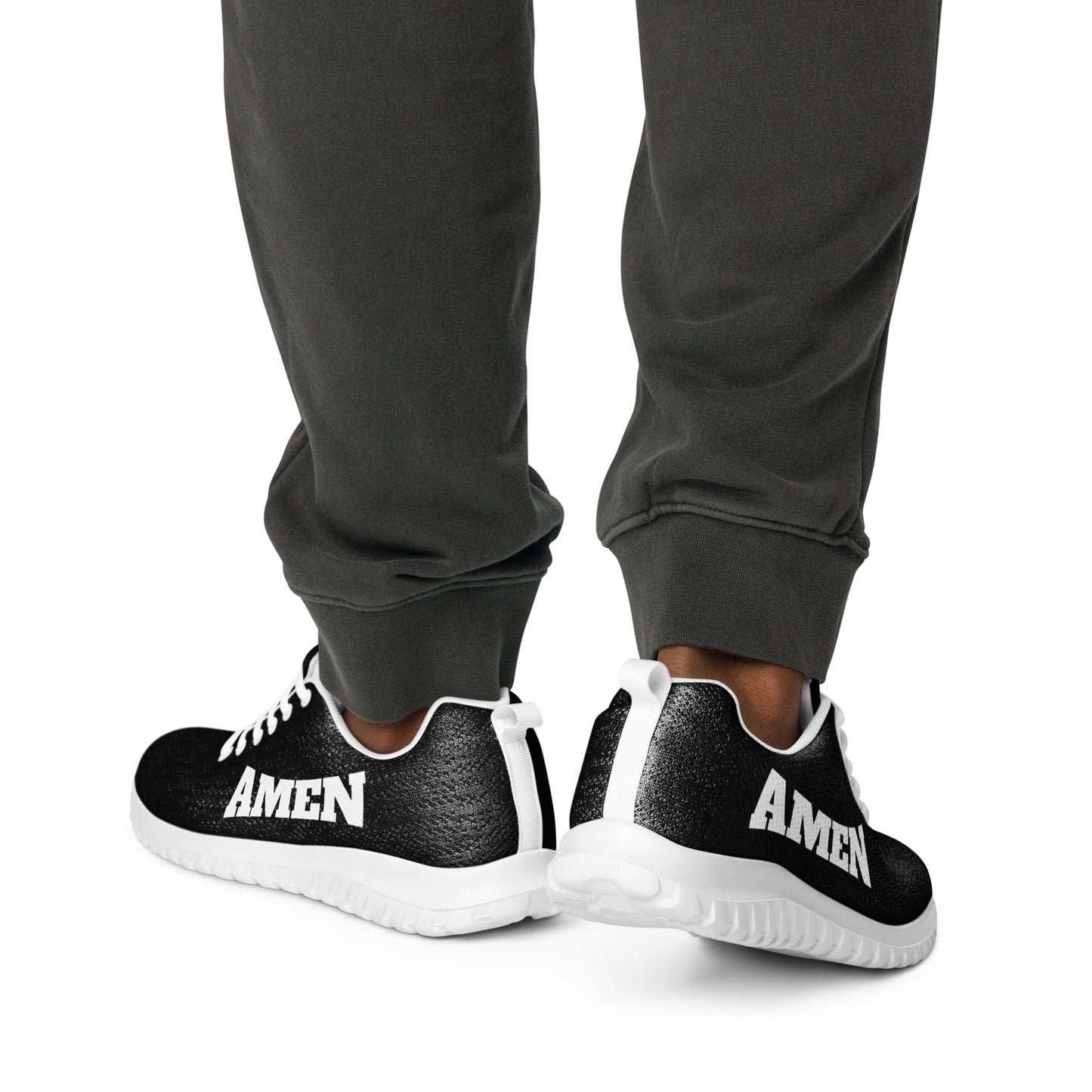 AMEN (The Fighter Collection) Men’s Athletic Shoes - White on Black