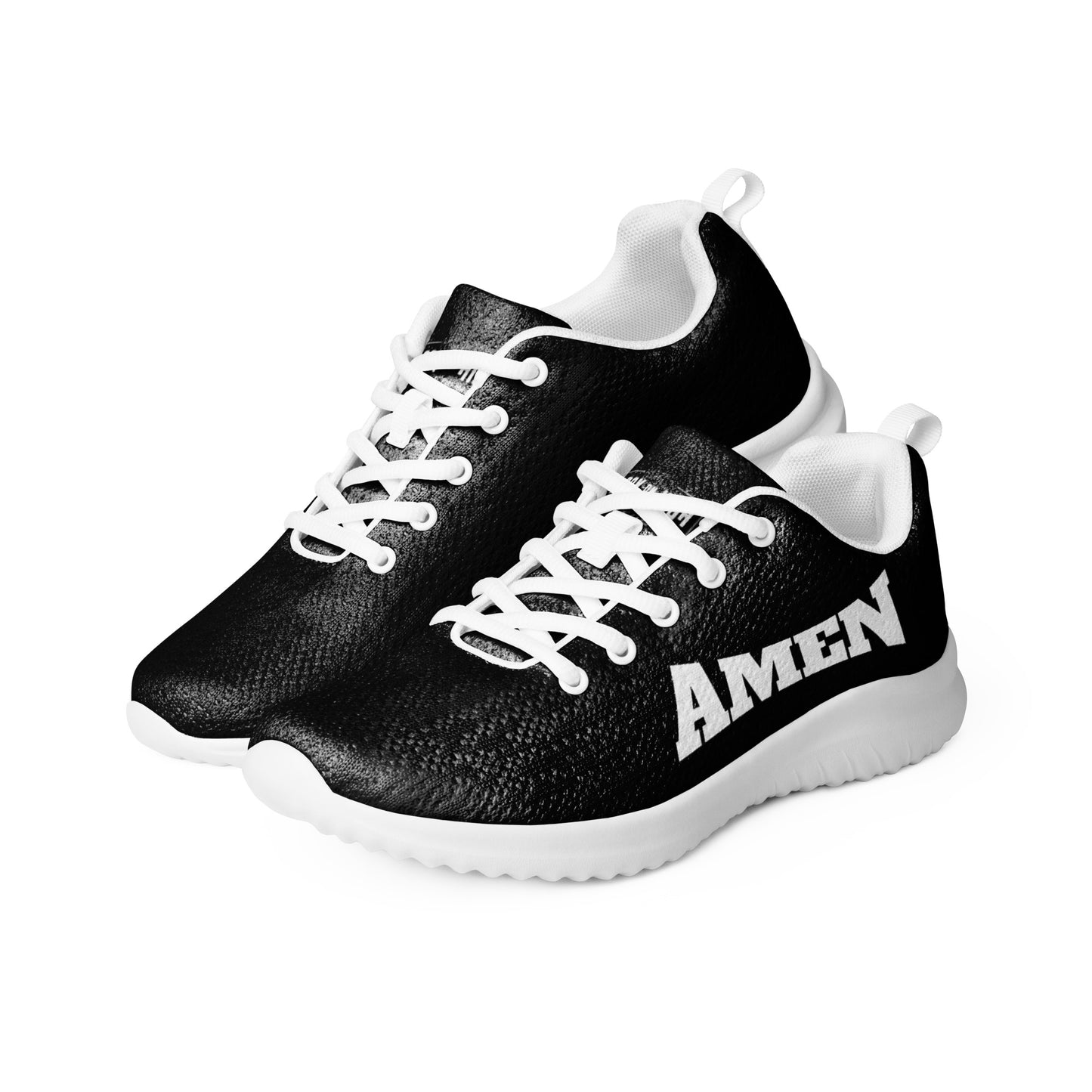 AMEN (The Fighter Collection) Men’s Athletic Shoes - White on Black