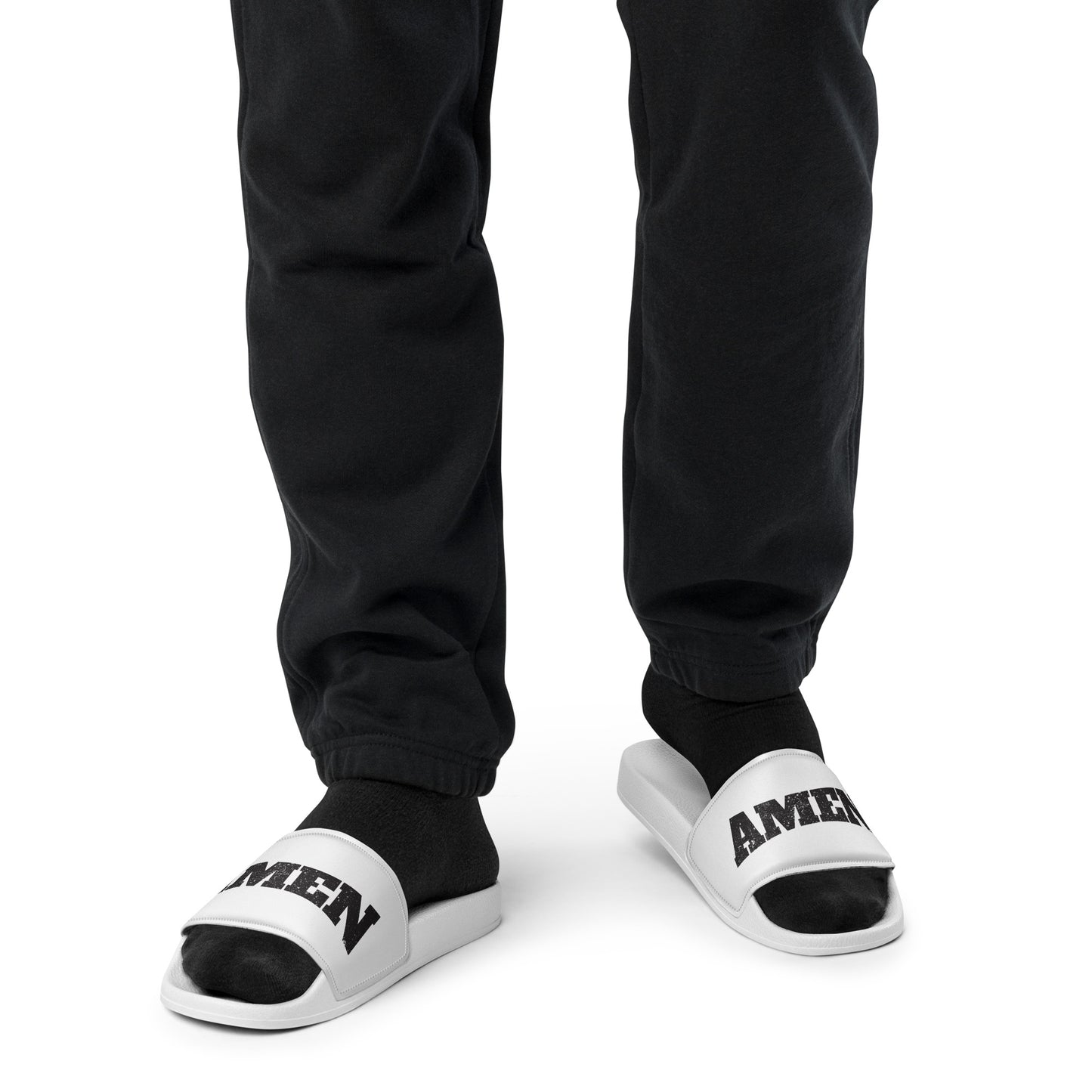 AMEN in Black (The Fighter Collection) Men’s slides