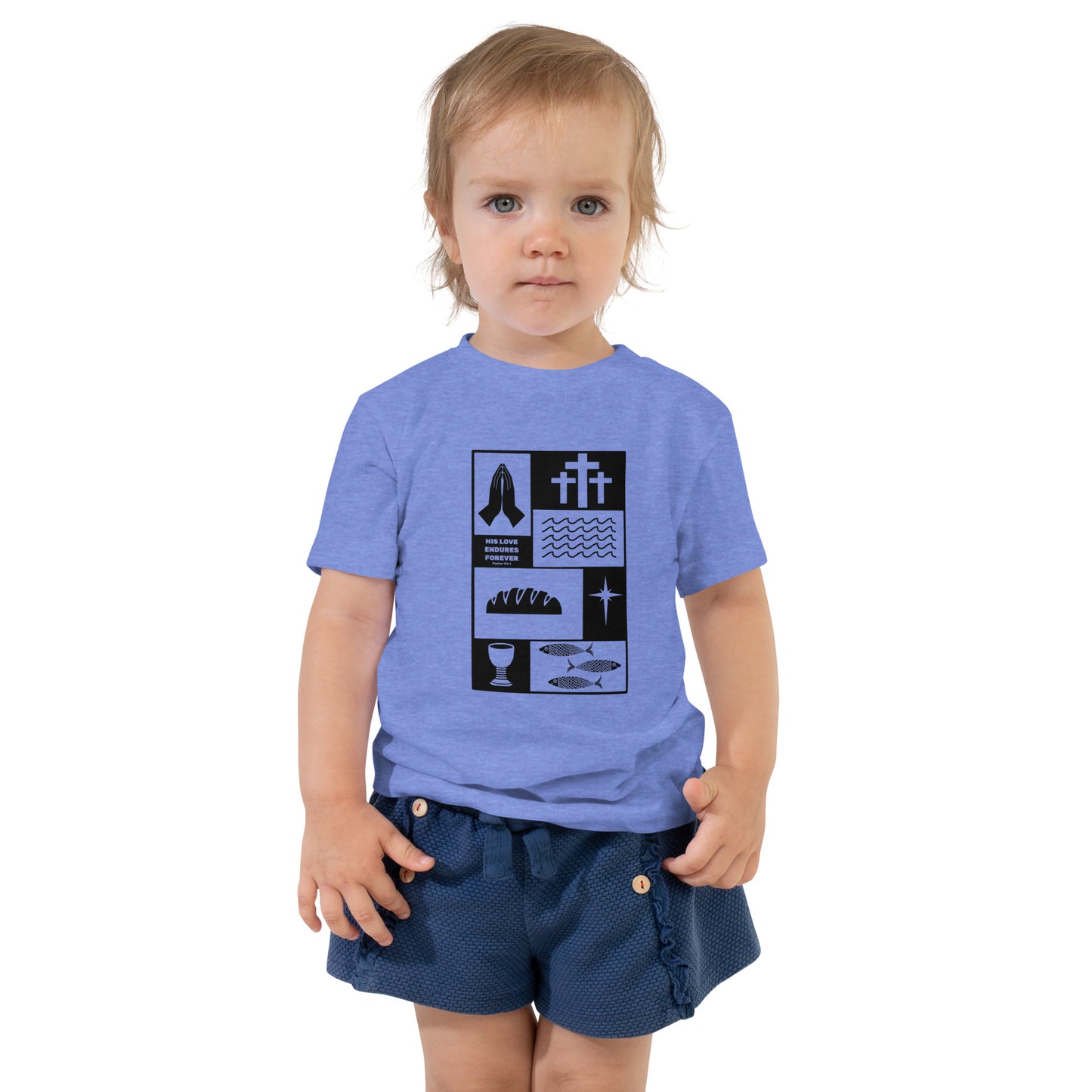 His Love Endures (Center City Collection) Toddler Short Sleeve Tee in Black
