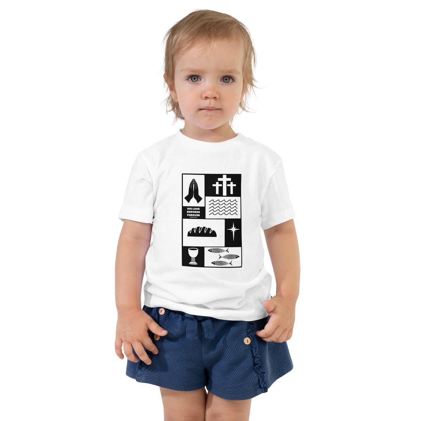 His Love Endures (Center City Collection) Toddler Short Sleeve Tee in Black