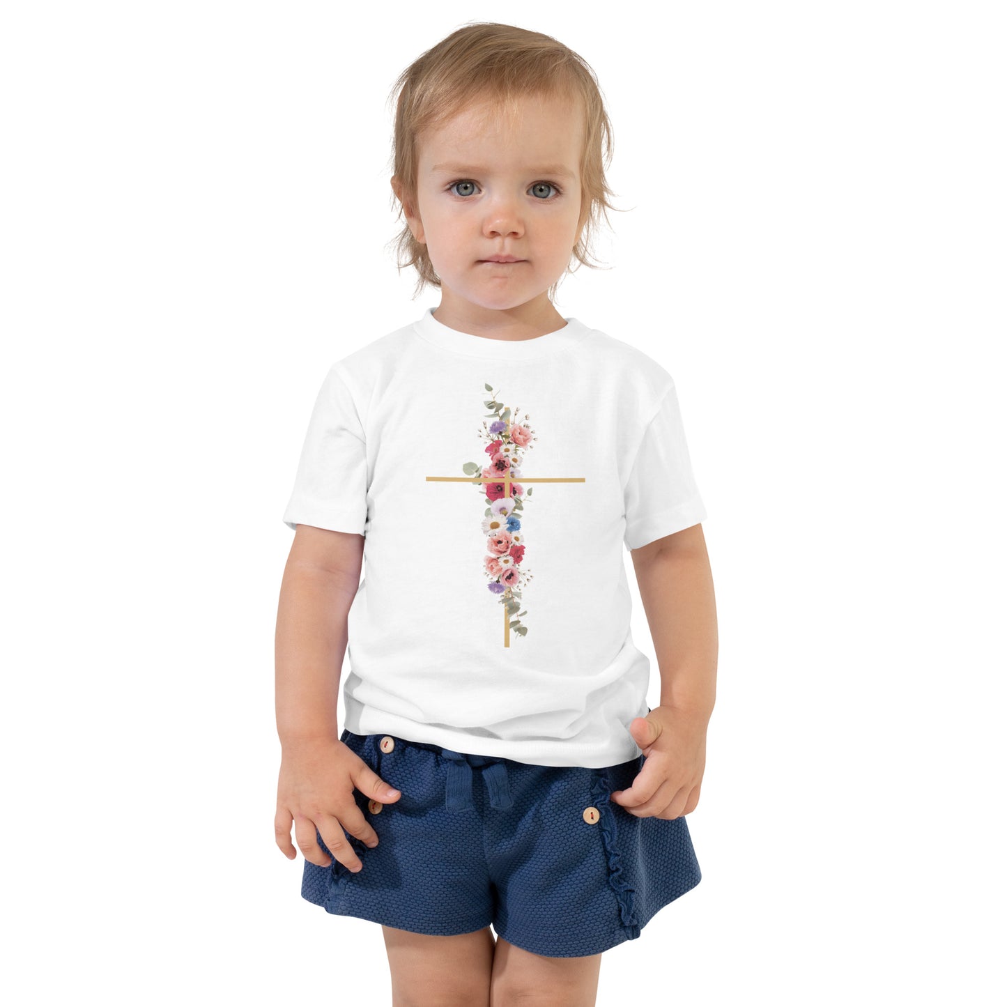 Cross In Bloom - Toddler Short Sleeve Tee