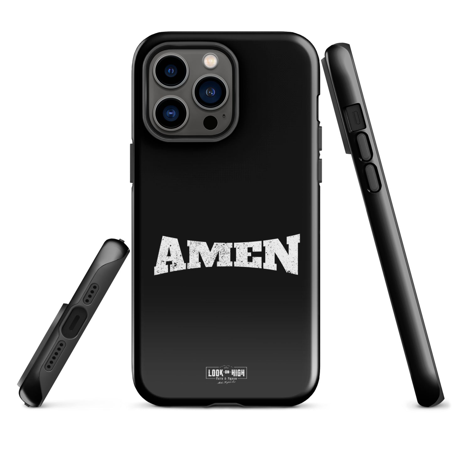 AMEN (The Fighter Collection) White on Black Tough Case for iPhone®