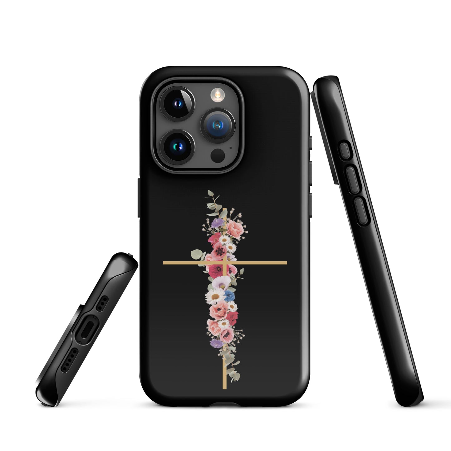 Cross In Bloom (In Bloom Collection) Black Tough Case for iPhone®