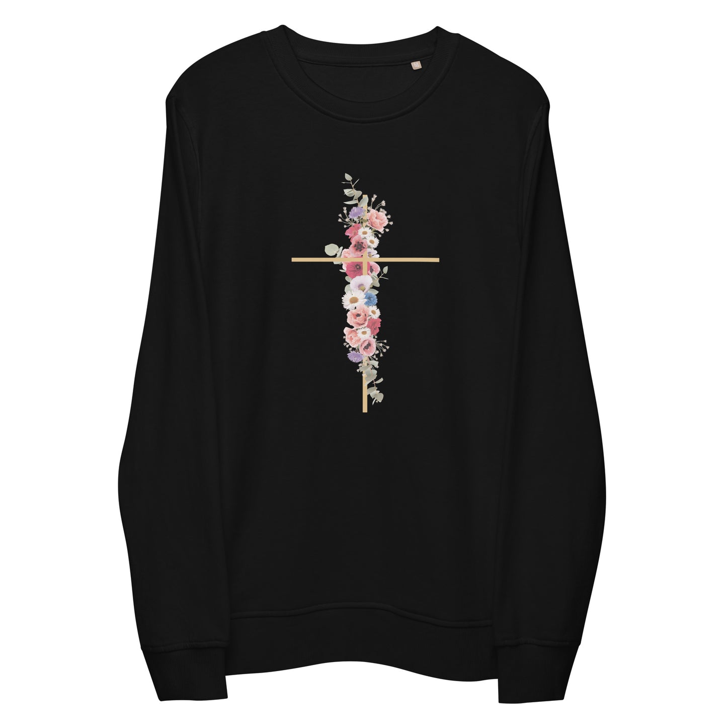 Cross In Bloom - Unisex organic sweatshirt