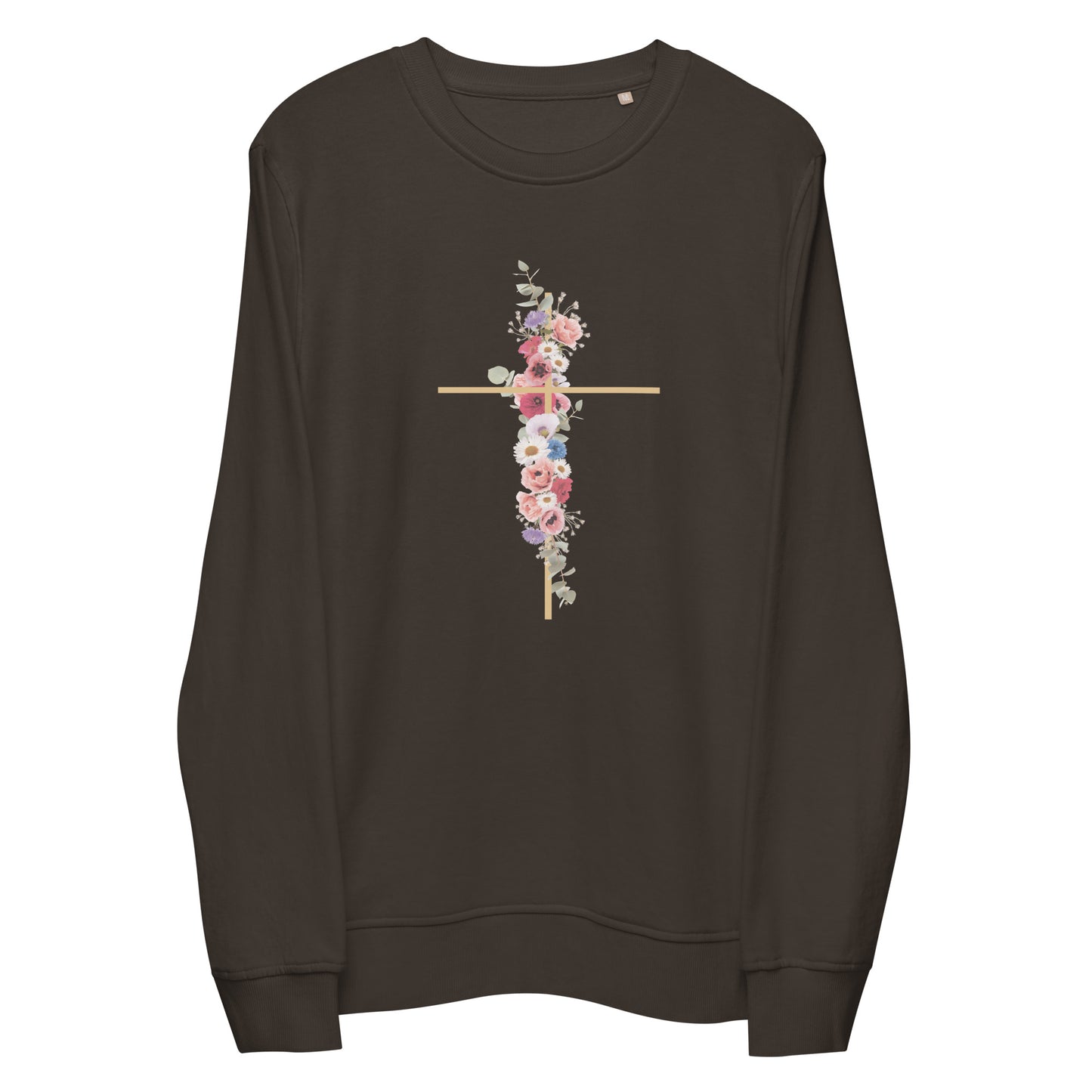 Cross In Bloom - Unisex organic sweatshirt