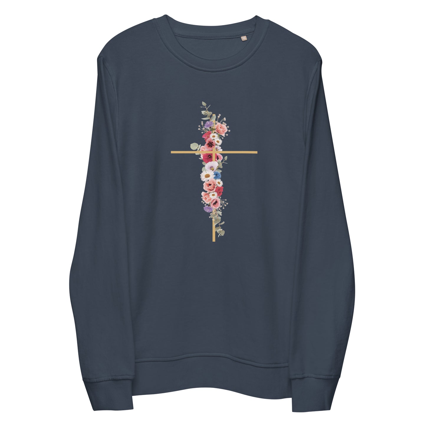 Cross In Bloom - Unisex organic sweatshirt