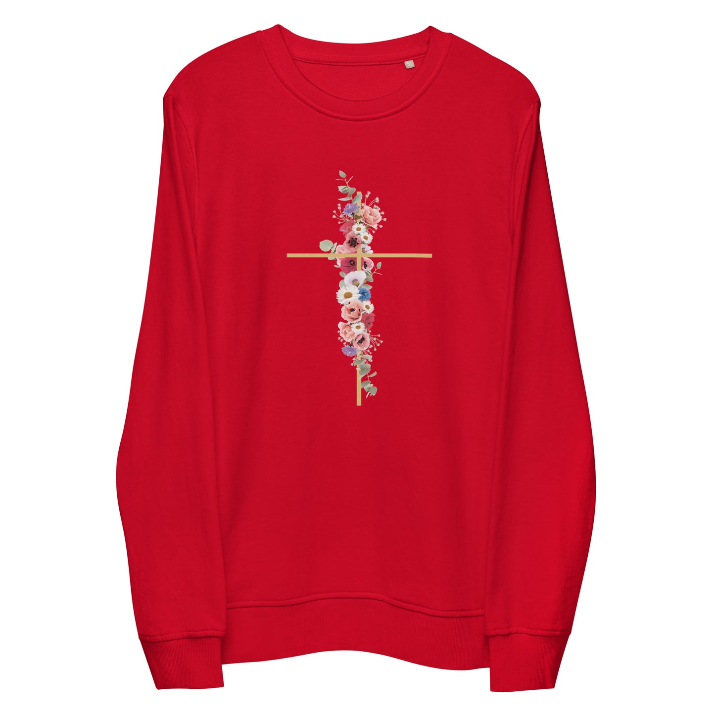 Cross In Bloom - Unisex organic sweatshirt