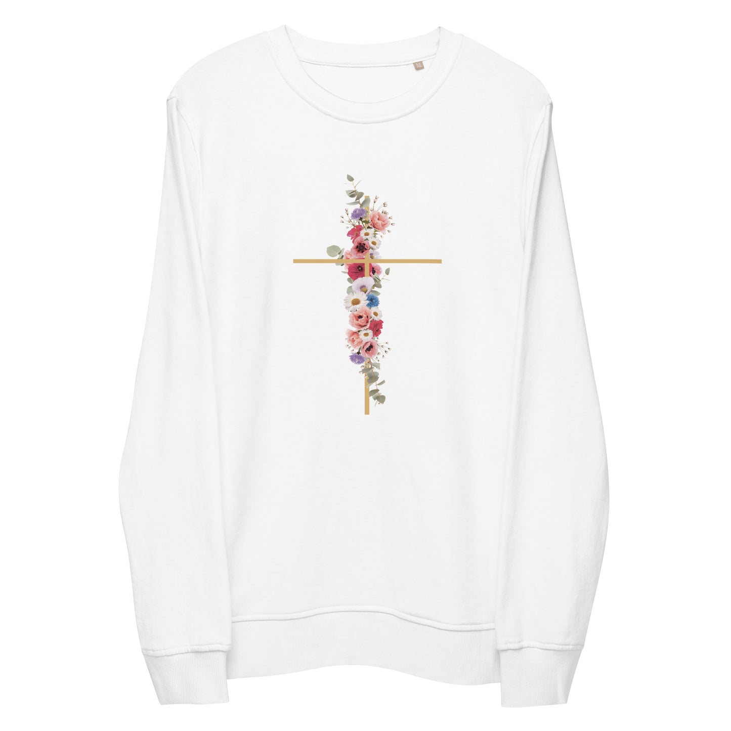 Cross In Bloom - Unisex organic sweatshirt