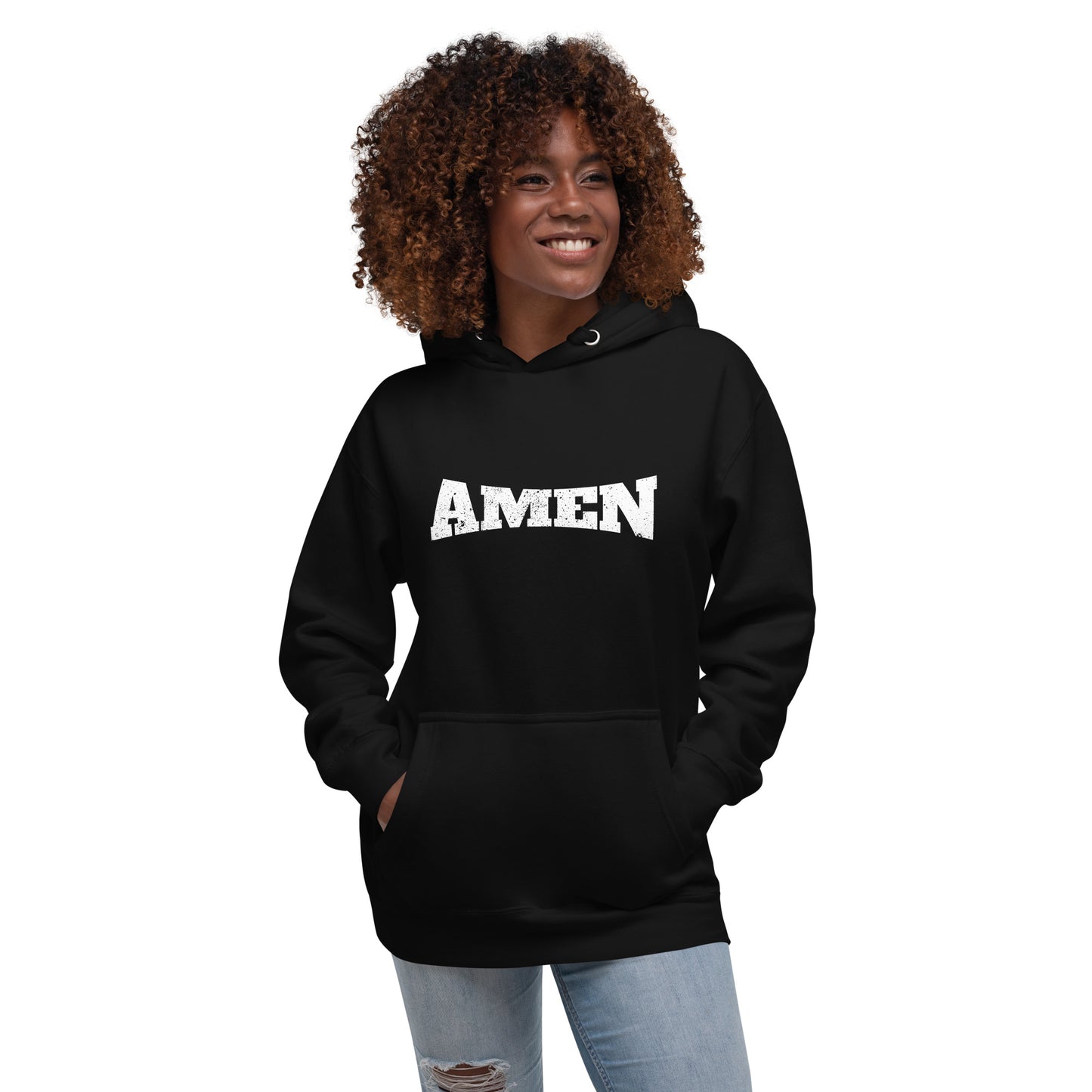 AMEN in White (The Fighter Collection) Unisex Hoodie