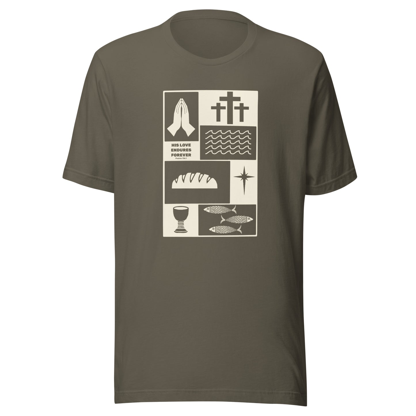 His Love Endures in Beige (Center City Collection) Unisex t-shirt
