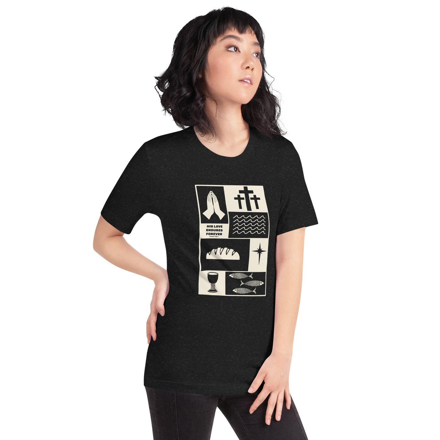 His Love Endures in Beige (Center City Collection) Unisex t-shirt