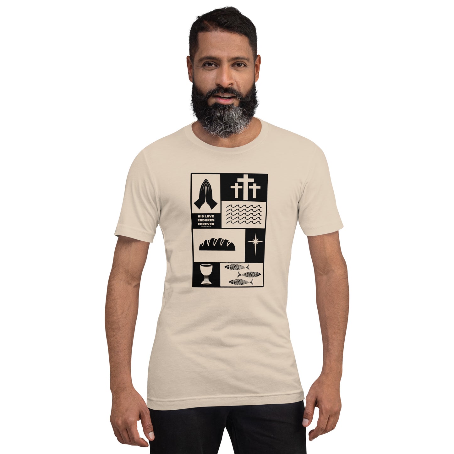 His Love Endures in Black (Center City Collection) Unisex T-shirt