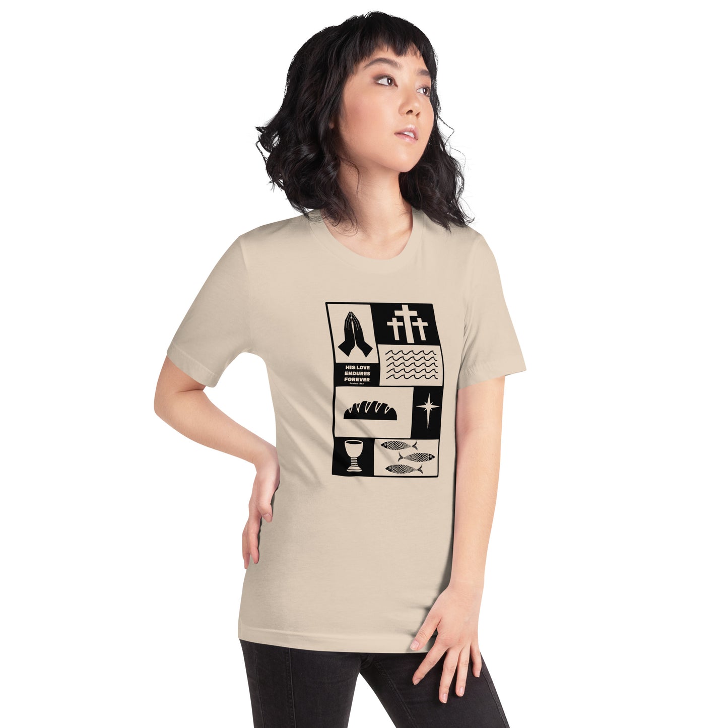 His Love Endures in Black (Center City Collection) Unisex T-shirt
