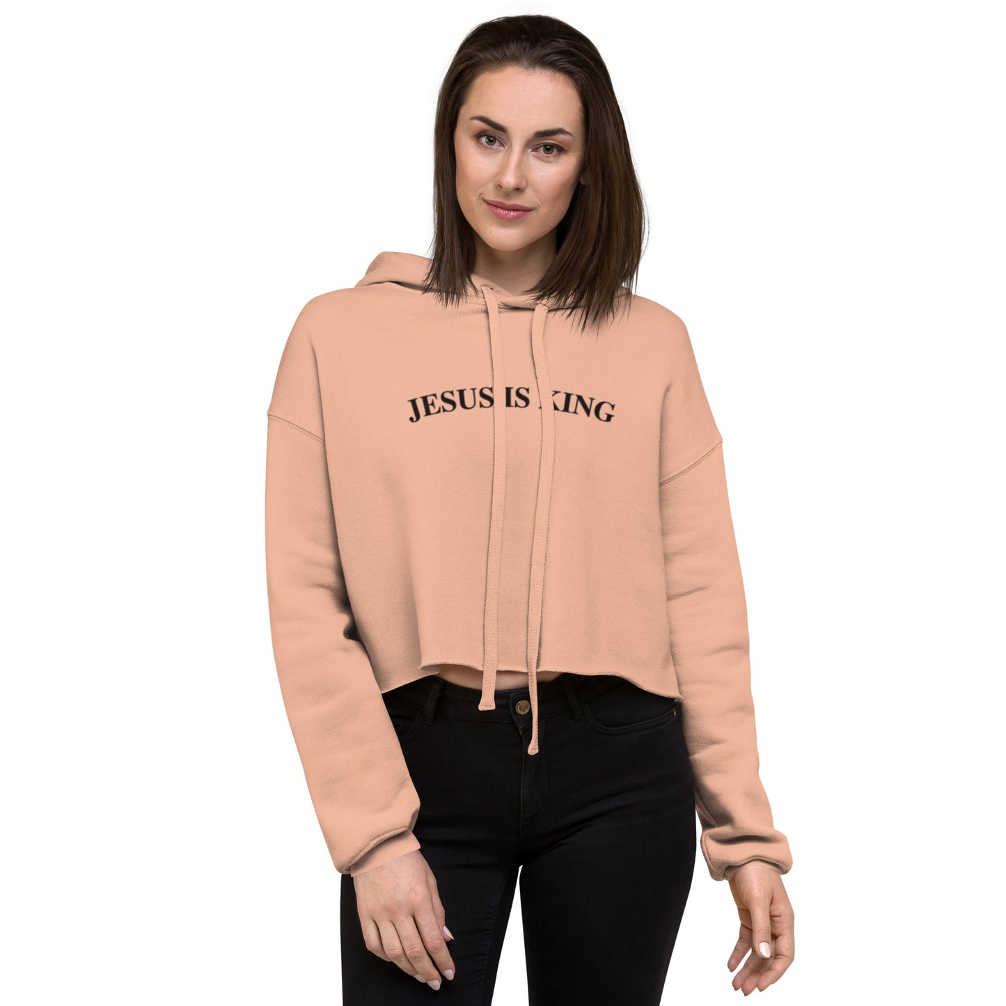 Jesus Is King (Center City Collection) Crop Hoodie in Black