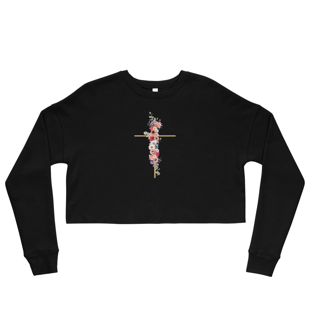 Cross In Bloom (In Bloom Collection) Women's Cropped Sweatshirt