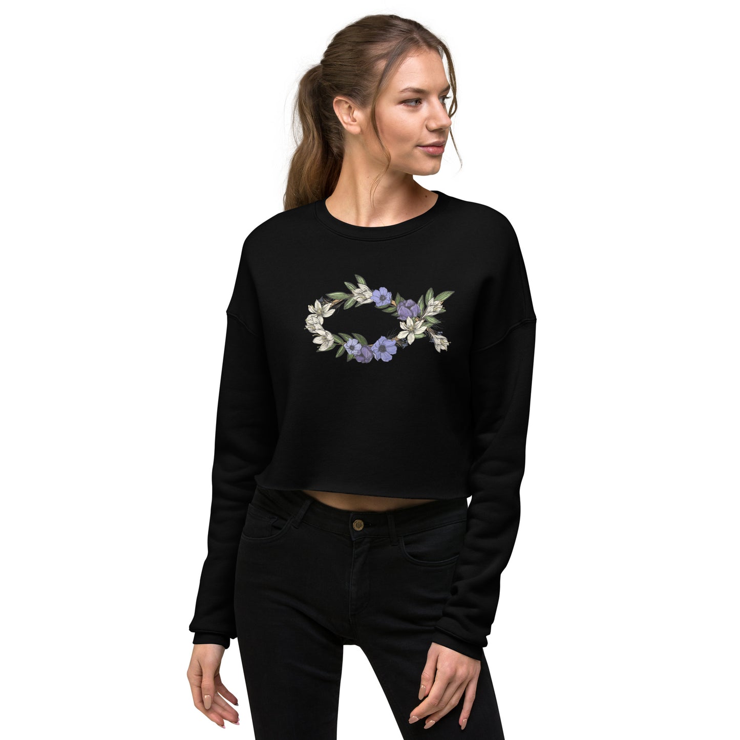 Fish In Bloom (In Bloom Collection) Women's Cropped Sweatshirt