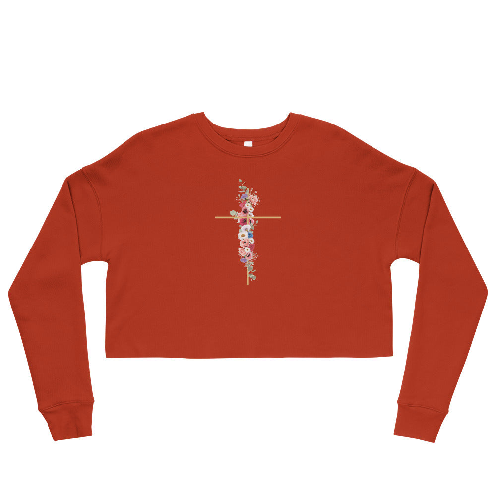 Cross In Bloom (In Bloom Collection) Women's Cropped Sweatshirt