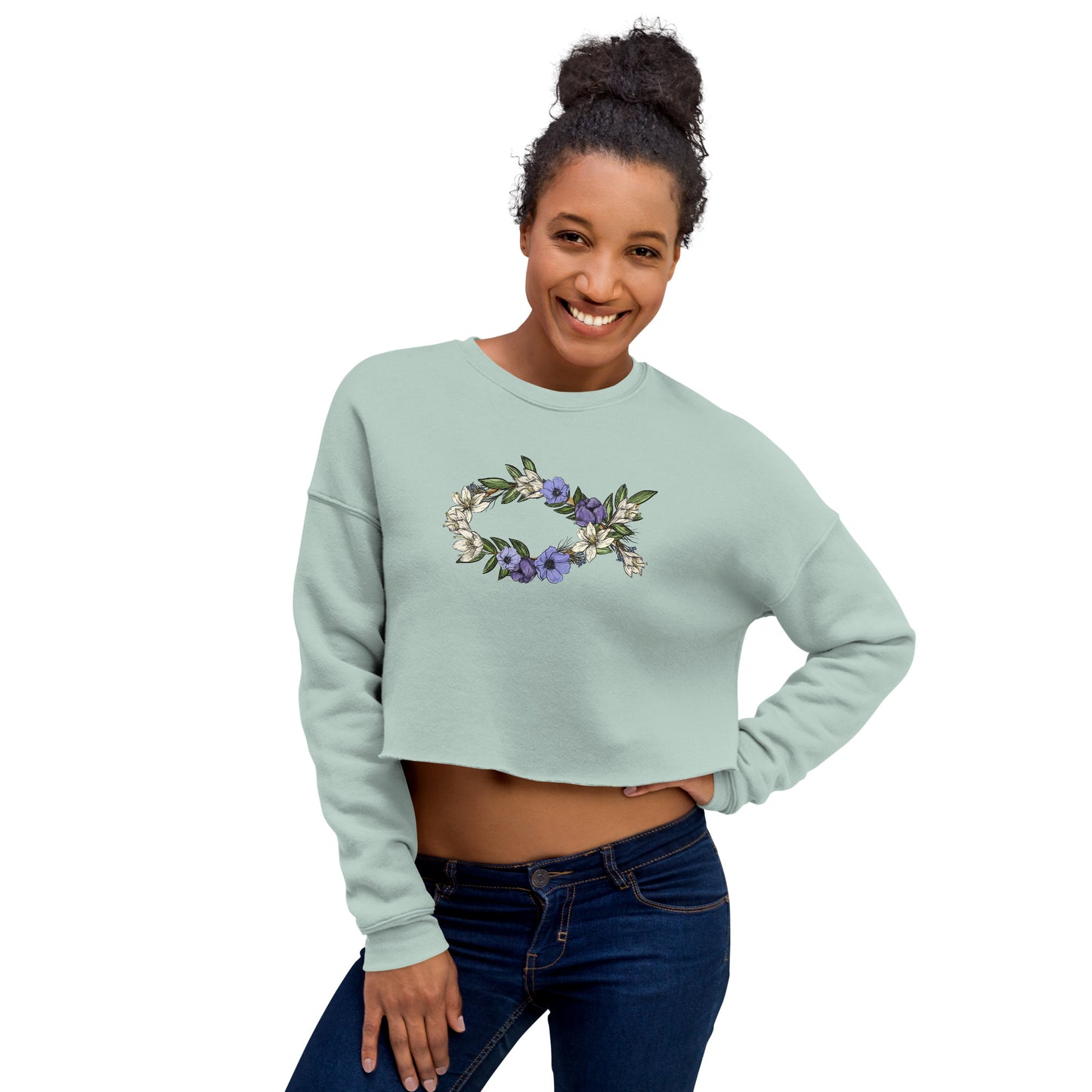 Fish In Bloom (In Bloom Collection) Women's Cropped Sweatshirt