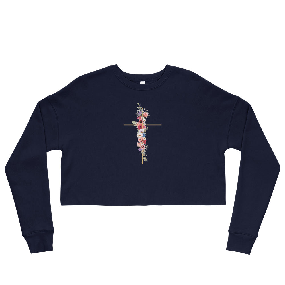 Cross In Bloom (In Bloom Collection) Women's Cropped Sweatshirt