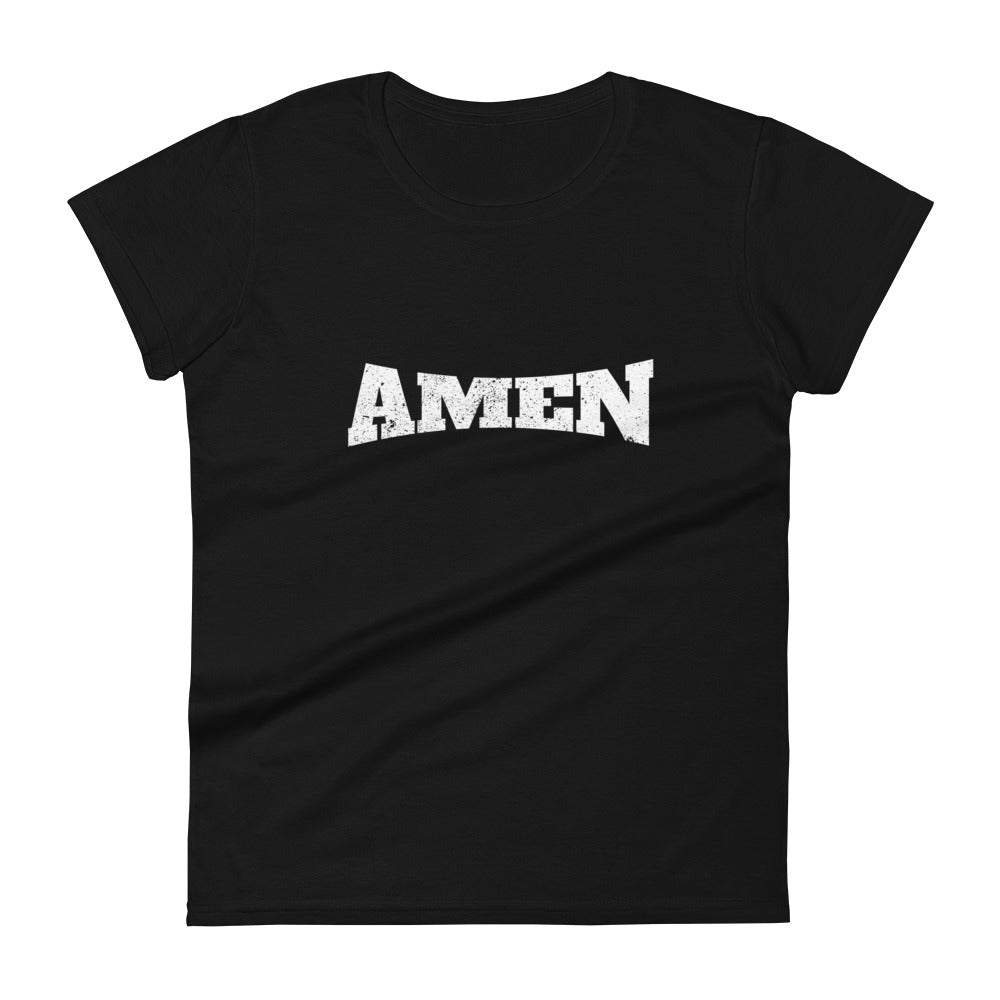 AMEN in White (The Fighter Collection) Women's Short Sleeve T-shirt