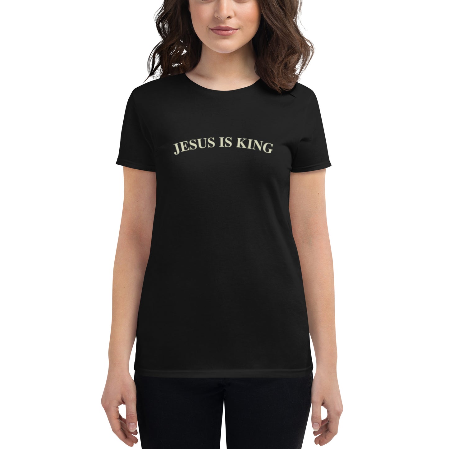 Jesus Is King in Beige (Center City Collection) Women's short sleeve t-shirt