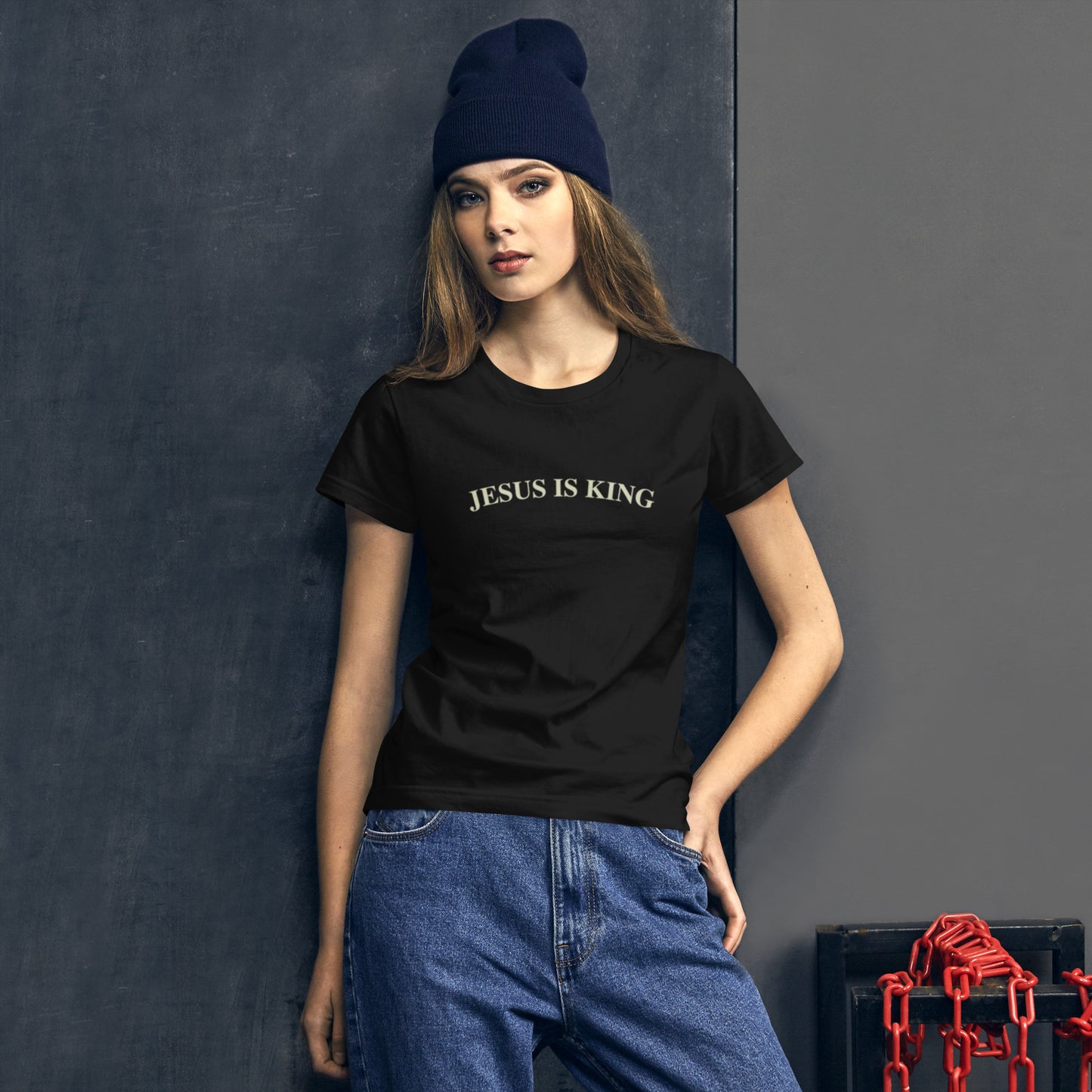 Jesus Is King in Beige (Center City Collection) Women's short sleeve t-shirt