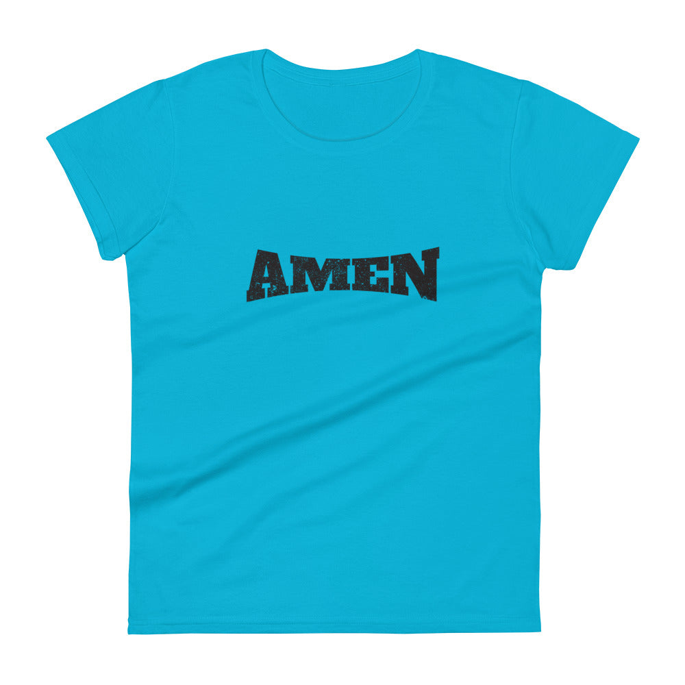 AMEN in Black (The Fighter Collection) Women's Short Sleeve T-shirt