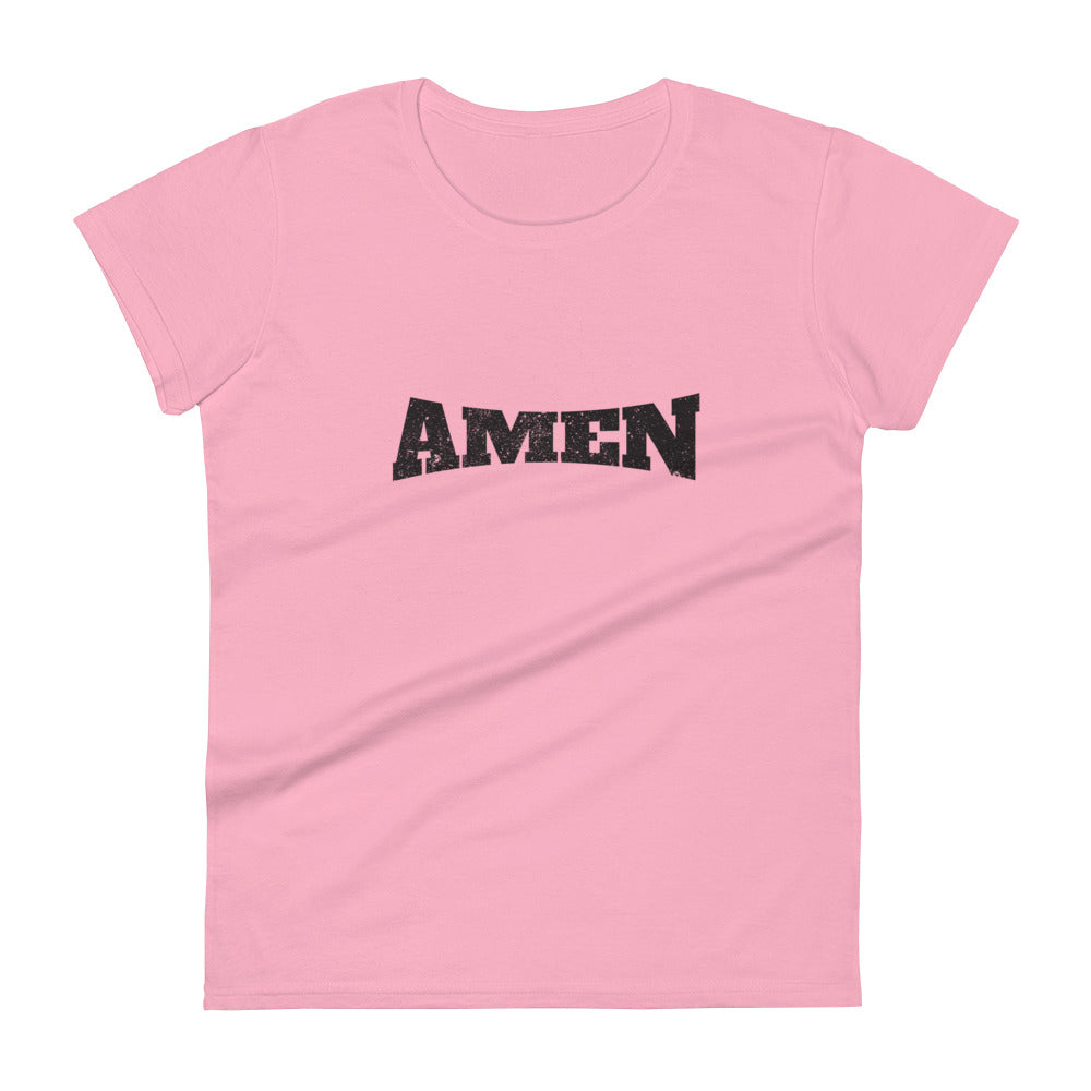 AMEN in Black (The Fighter Collection) Women's Short Sleeve T-shirt
