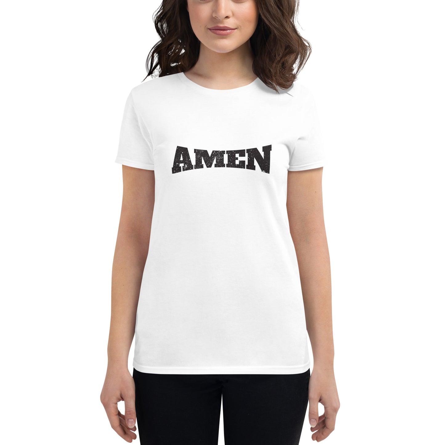 AMEN in Black (The Fighter Collection) Women's Short Sleeve T-shirt