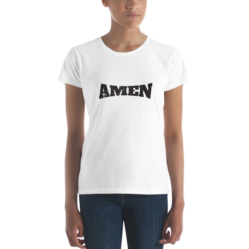 AMEN in Black (The Fighter Collection) Women's Short Sleeve T-shirt