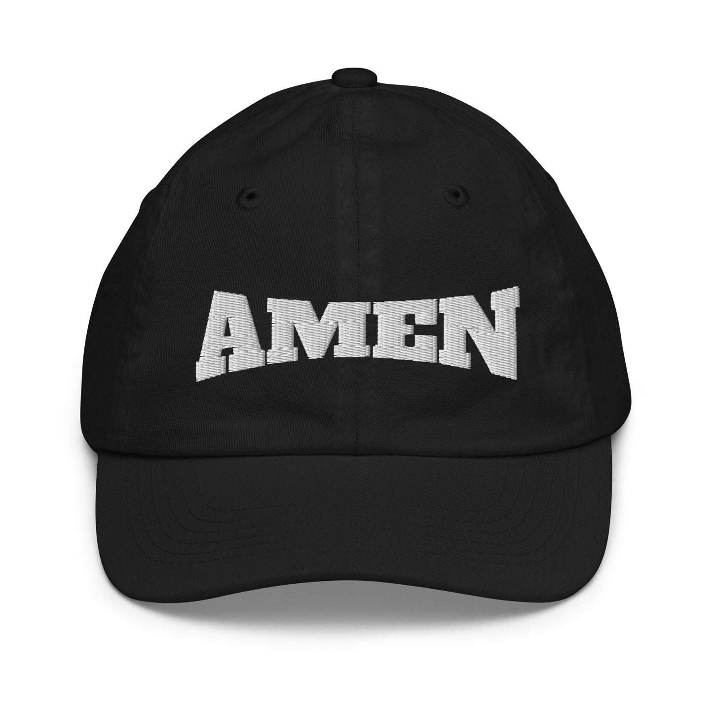 AMEN (The Fighter Collection) Youth Baseball Cap Embroidered in White