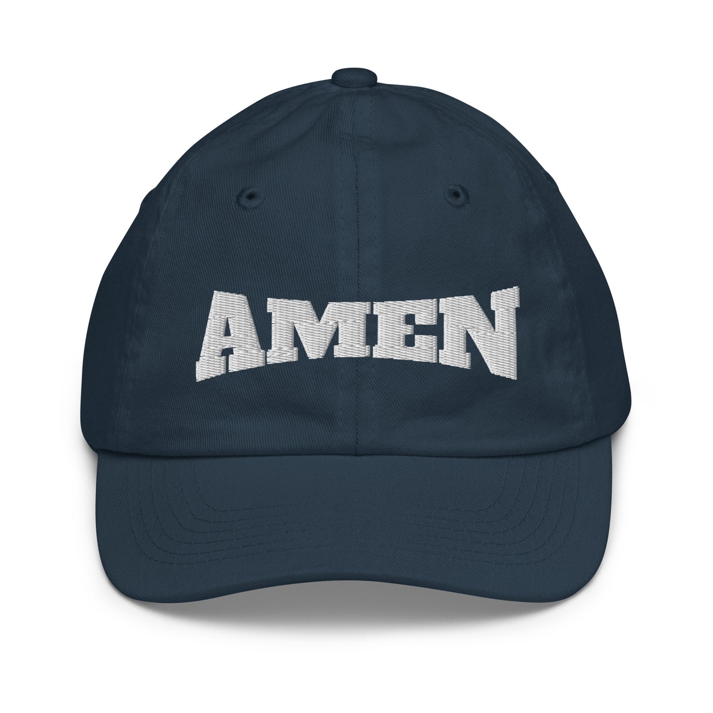 AMEN (The Fighter Collection) Youth Baseball Cap Embroidered in White