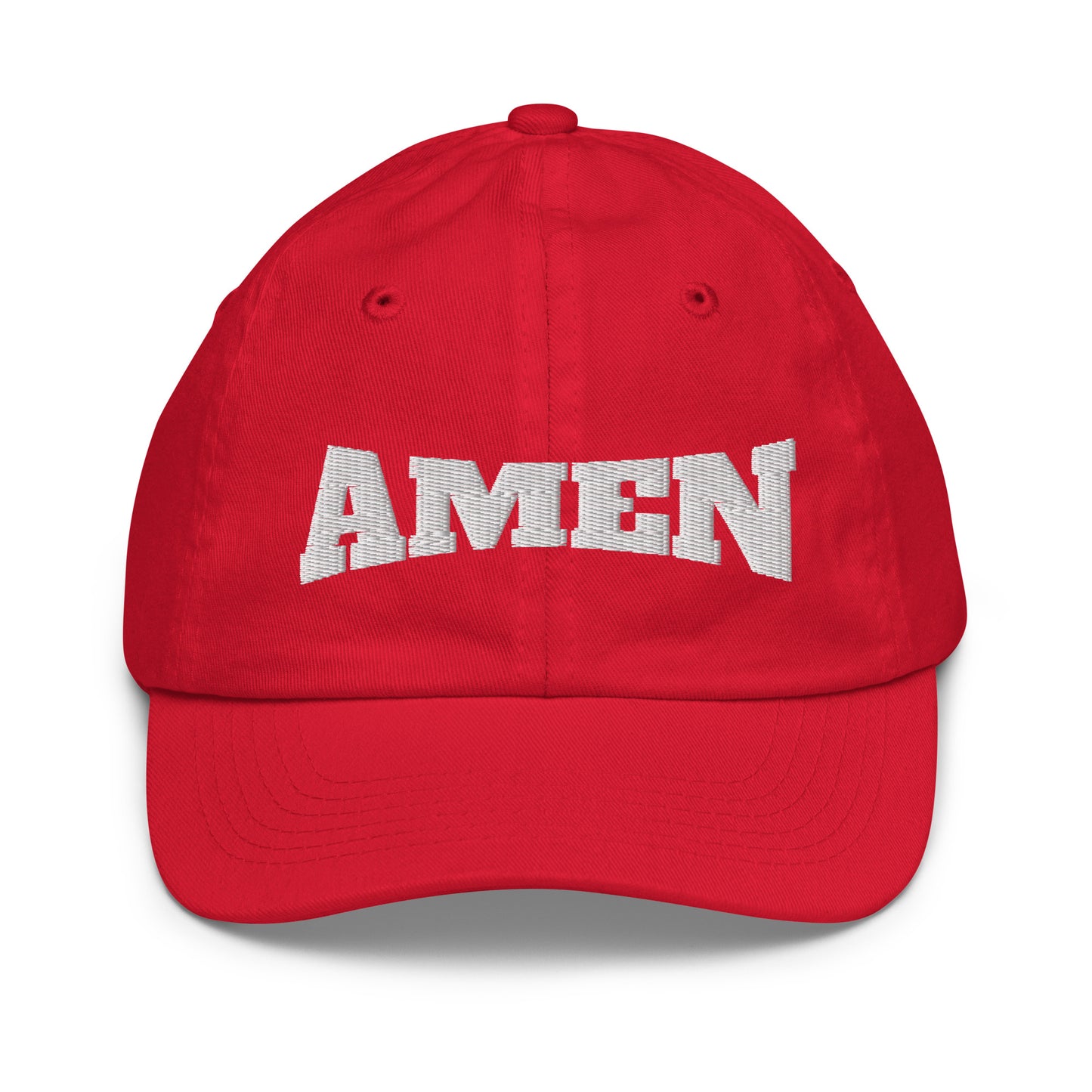 AMEN (The Fighter Collection) Youth Baseball Cap Embroidered in White