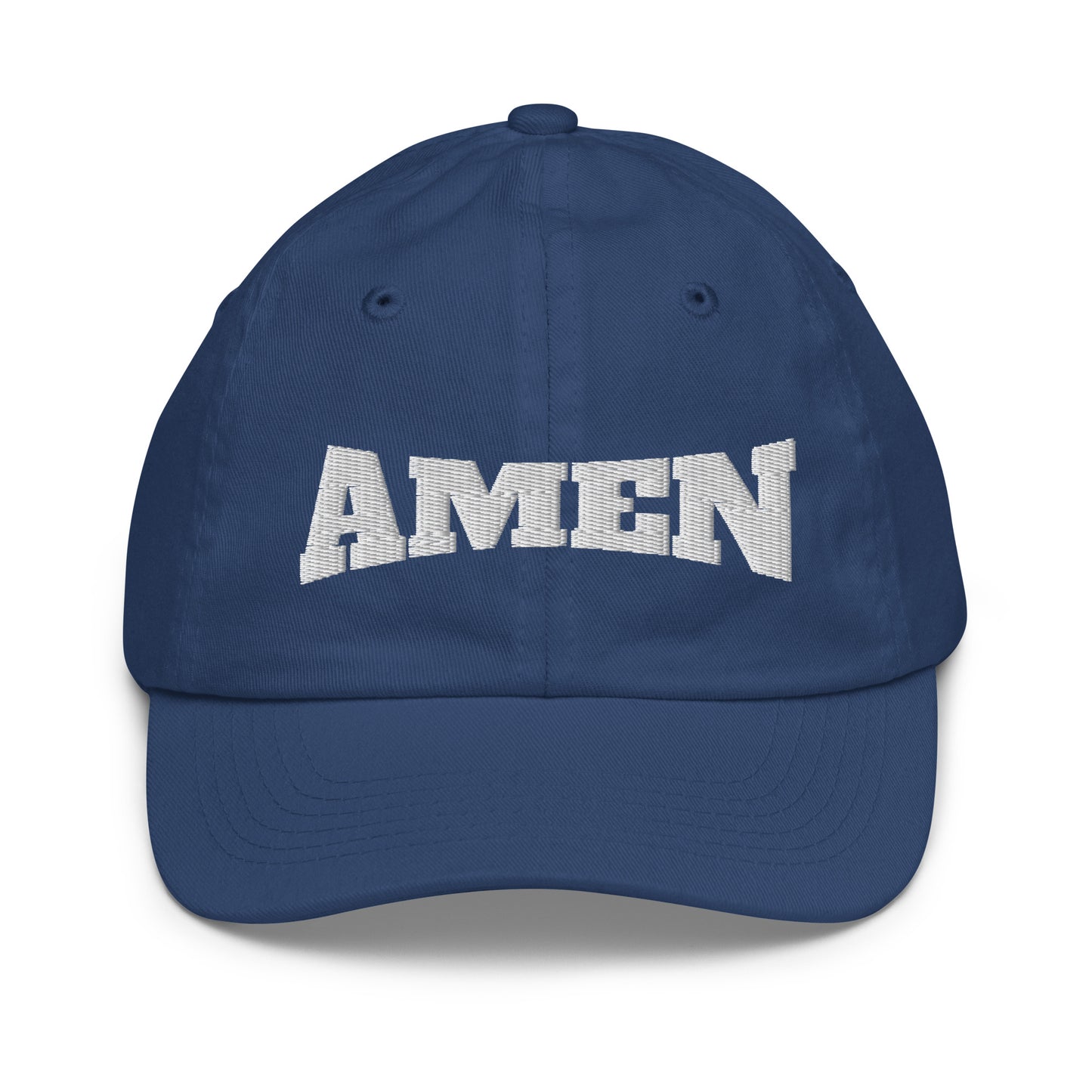 AMEN (The Fighter Collection) Youth Baseball Cap Embroidered in White