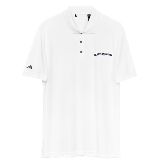 Jesus Is King (Embroidered in Navy) Adidas Performance polo shirt